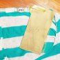 NWT GIBSON Green & Pale Gray Stripe L/S Top Buttons up Back sz XL summer weight