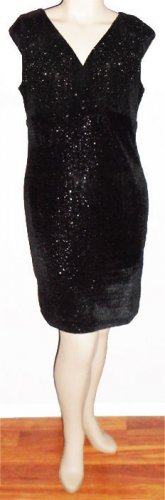 Marina Plus-Size Sequined Velvet Dress w/ Surplice Front and "V" Back sz 14W