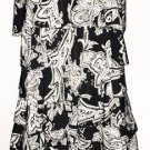 White House Black Market White & Black Paisley Tiered Dress sz M Sleeveless