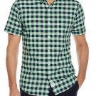IZOD Saltwater Dockside Chambray Plaid Short S/S sz XL Green & Navy