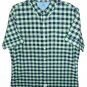 IZOD Saltwater Dockside Chambray Plaid Short S/S sz XL Green & Navy
