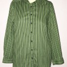 Roaman's Plus 22W Button Down Shirt Top Blouse Tunic Striped 100% Cotton Long