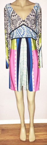 Muse by Boston Proper Monte V-Neck Hippie Boho Bell Sleeves Dress sz 12