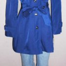 NWT London Fog Women's Single Breasted Double Collar Trench Coat, Bluebell sz M