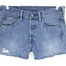 LEVIS 501 CUTOFF JEAN SHORTS 29" Waist High Rise Cut Off Denim Button Fly