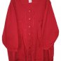 denim 24/7 Plus Size 3X Red Button Front Cotton Tunic Top Embroidered Front