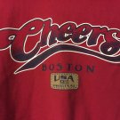 Mens CHEERS Bar Boston USA S/S 100% Cotton Graphic T-Shirt sz Large Red