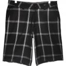 NWT O'NEILL Black & White Coronado Plaid Shorts Flat Front sz 32