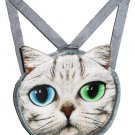 Cat Backpack Kids Preschool Shoulder Bag Handbag 3D Cat Blue + Green Eye