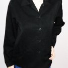 Womens ANTHROPOLOGIE Tweeds Black 100% Wool Jacket sz 8 Button Front