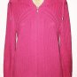 Chico's Cable Knit Pink Front Zip Cardigan Sweater sz 1 Small (8) Cowl Neck