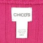 Chico's Cable Knit Pink Front Zip Cardigan Sweater sz 1 Small (8) Cowl Neck