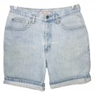Vtg 80s 90s GUESS Light-Blue Faded Denim High-Waist Mom Jeans Shorts Grunge S