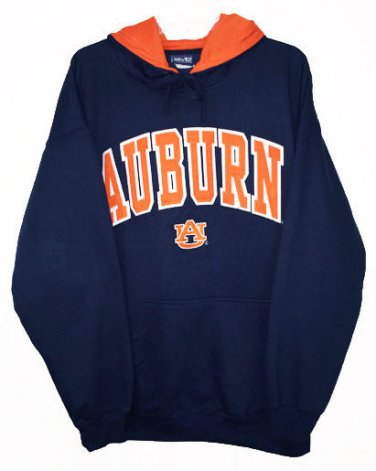 NCAA AUBURN Tigers Hooded Pullover Sweatshirt Men's sz XL NWOT Navy & Orange UA