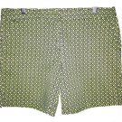 Women's Izod Shorts Green Navy Geometric Stretch Bermuda Walking Flat Frnt sz 12