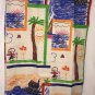 VTG New Burlap Childrens Drawings Curtains 2 Panels 38"x36" + 1 Valence 72"x10"