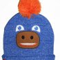 NWOT Child's Animal Face Blue Glitter Knit Beanie Hat