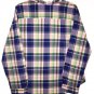 Old Navy PLAID Button Down Tunic Shirt sz XL Navy Pink Plaid Summerweight