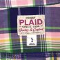 Old Navy PLAID Button Down Tunic Shirt sz XL Navy Pink Plaid Summerweight