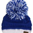 NWT Cable Knit Pom CC Beanie Blue & White SOLD OUT