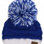 NWT Cable Knit Pom CC Beanie Blue & White SOLD OUT