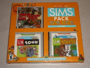 SIMS PACK FOR KIDS NEW PC CD TOWN THEME PARK 3 GAMES XP