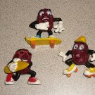 CALIFORNIA RAISINS LOT 3 PVC SKATEBOARD SURFBOARD SKATE