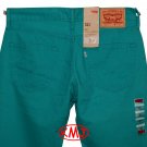 LEVI'S 511 SLIM FIT LAKE BLUE TURQUOISE COTTON TWILL PANTS in size W33 L32 (Actual size 33 31)