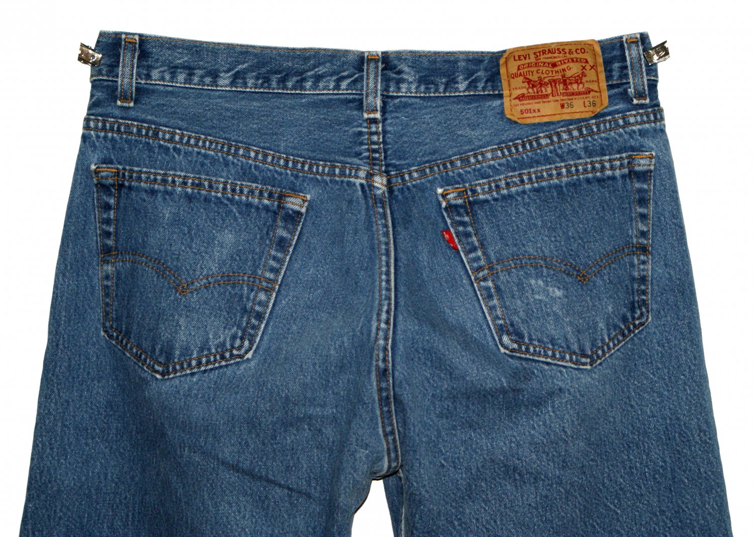 VINTAGE 1992 LEVI'S 501 xx CLASSIC BLUE DENIM JEANS - Made in USA - W36