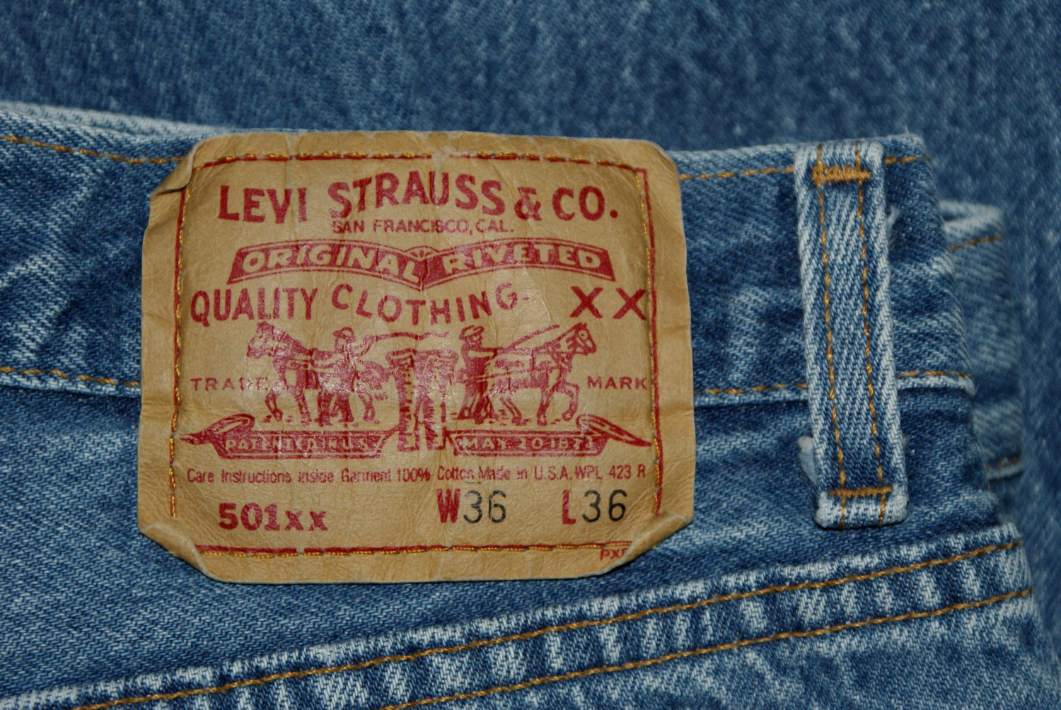 VINTAGE 1992 LEVI'S 501 xx CLASSIC BLUE DENIM JEANS - Made in USA - W36 ...