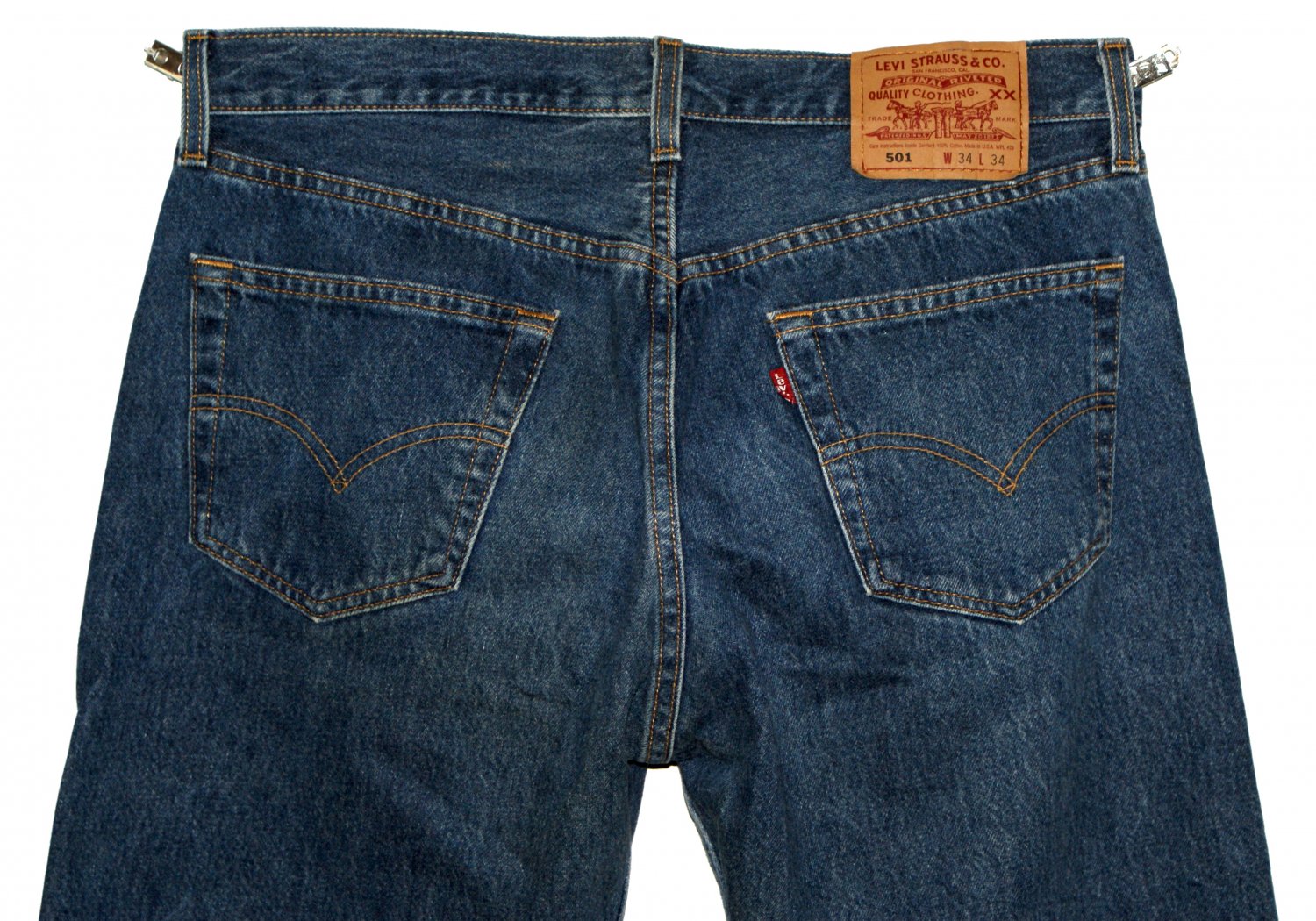 VINTAGE 1998 LEVI'S 501 CLASSIC BLUE DENIM JEANS - Made in USA in size ...