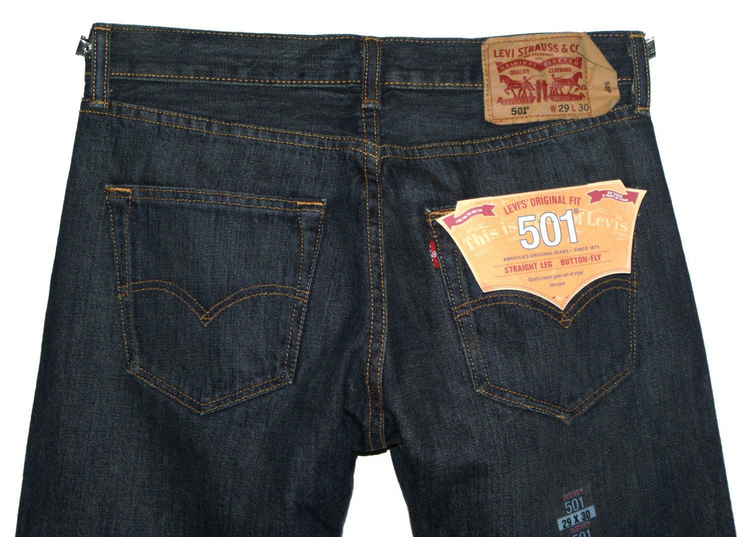 Brand New LEVI'S 501 CLASSIC BUTTON-FLY ADRIAN FADED DARK BLUE DENIM ...