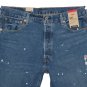 $79.50 LEVI'S 501 '93 STRAIGHT FIT MEDIUM BLUE PAINT SPLATTER STRETCH DENIM JEANS in size W36 L32