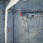 $98.00 LEVI'S SHERPA TRUCKER JACKET DISTRESSED MEDIUM STONEWASH BLUE DENIM SNAP BUTTON in size 3XL