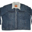 $108.00 LEVI'S SHERPA LINED TRUCKER JACKET SNAP BUTTON CLASSIC STONEWASH BLUE DENIM in size 5XL