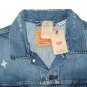 $98.00 LEVI'S TRUCKER JACKET VINTAGE RELAXED MEDIUM STONEWASH BLUE DISTRESSED WATER-LESS DENIM - 3XL