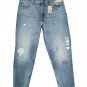 $79.50 LEVI'S 550 '92 RELAXED TAPER 'WHATS GOIN ON' DISTRESSED MEDIUM BLUE DENIM JEANS W33 W32