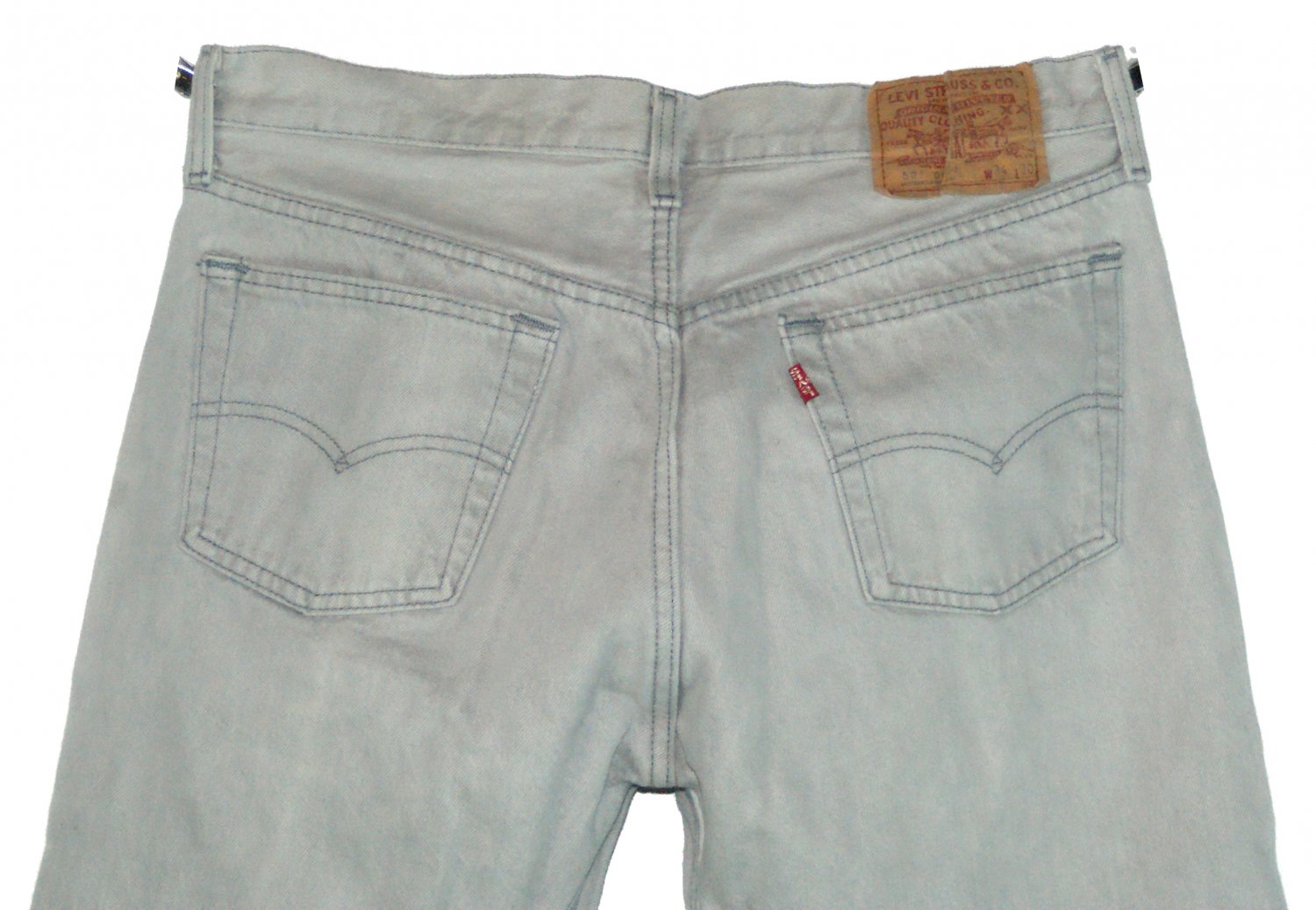 VINTAGE 1980s LEVI'S 501 LIGHT GRAY DENIM JEANS - Made in USA - W34 L30 (actual size 32 29)