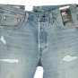 $98.00 LEVI'S PREMIUM BIG E 501 'GOOD FOR YOU' DESTRUCTED LIGHT BLUE DENIM JEANS in size W29 L32