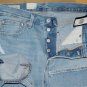$98.00 LEVI'S PREMIUM BIG E 501 'GOOD FOR YOU' DESTRUCTED LIGHT BLUE DENIM JEANS in size W29 L32