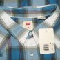 $69.50 LEVI'S CLASSIC WESTERN SHIRT PEARL SNAP BUTTON Van Plain Sea of Belize Blue - XXL