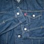 $89.50 LEVI'S TRUCKER JACKET IN MEDIUM INDIGO BLUE HEMP COTTON DENIM JACKET - in size M (Medium)