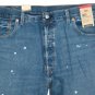 $79.50 LEVI'S 501 '93 STRAIGHT FIT MEDIUM BLUE PAINT SPLATTER STRETCH DENIM JEANS in size W40 L32