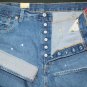 $79.50 LEVI'S 501 '93 STRAIGHT FIT MEDIUM BLUE PAINT SPLATTER STRETCH DENIM JEANS in size W40 L32