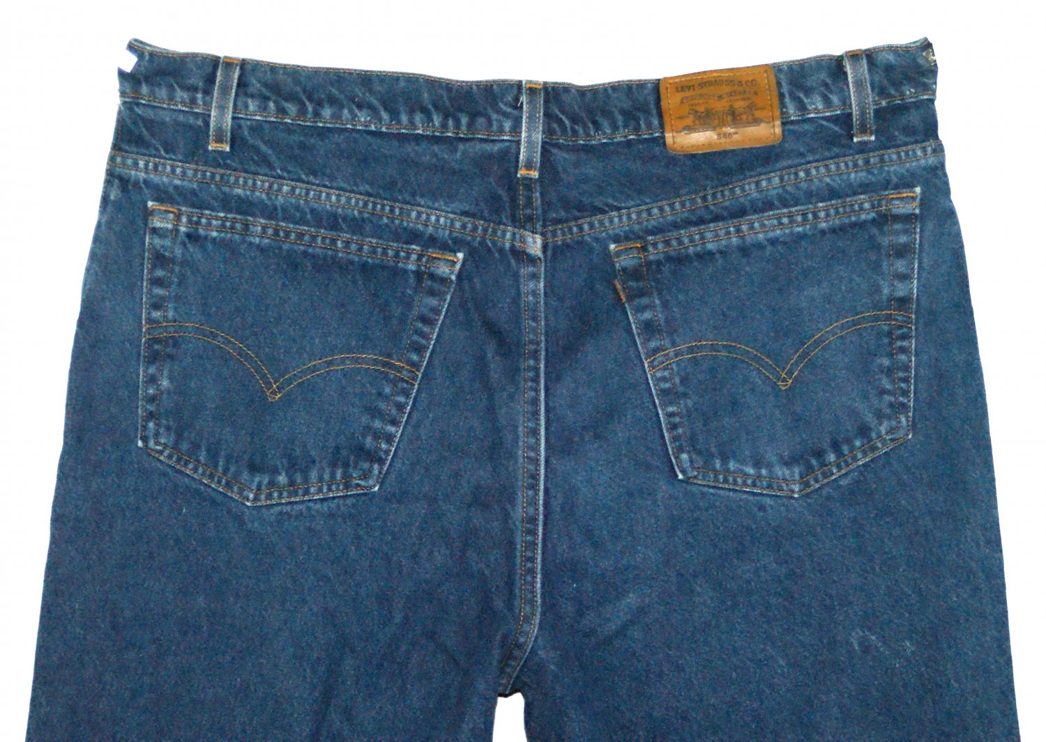 1998 LEVI'S VINTAGE 540 RELAXED FIT MEDIUM BLUE DENIM JEANS W42 L30 (Actual size 41 29) Made In USA