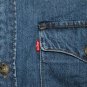 $79.50 LEVI'S RELAXED FIT WESTERN SHIRT STONEWASH BLUE COTTONIZED HEMP DENIM CORDUROY COLLAR - XXL