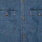 $79.50 LEVI'S RELAXED FIT WESTERN SHIRT STONEWASH BLUE COTTONIZED HEMP DENIM CORDUROY COLLAR - XXL