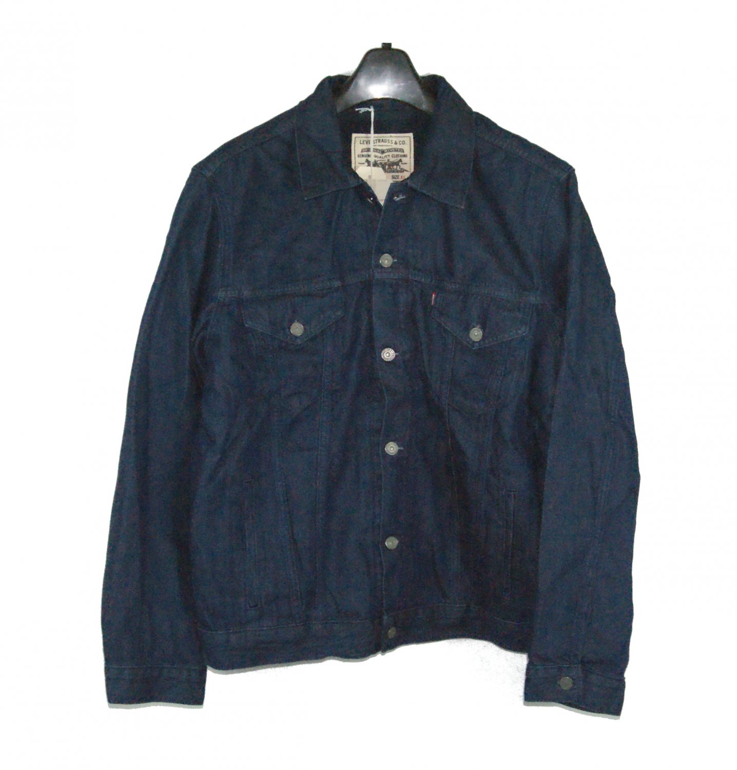 $198.00 LEVI'S BIG E WELLTHREAD COLLECTION VINTAGE FIT LINED TRUCKER JACKET BOTANIC INDIGO DENIM XL