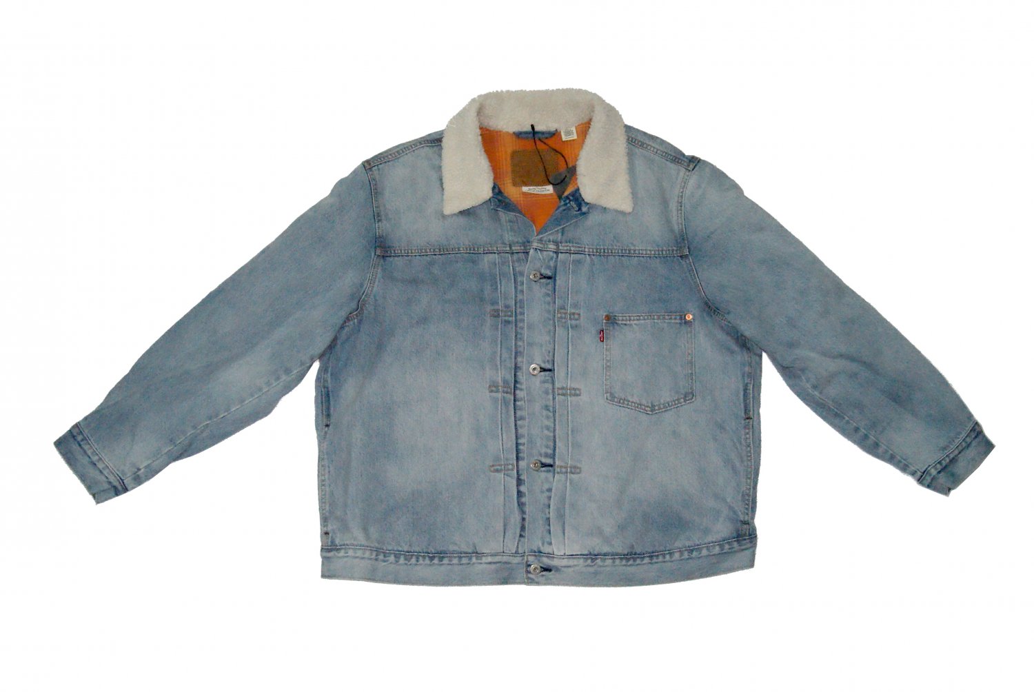 $128.00 LEVI'S PREMIUM BIG E TYPE I LINED TRUCKER WATER-LESS KENTUCKY BLUE CINCH JACKET - XXL