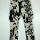 REBEL VENGEANCE MONOCHROME SKULLS ALL OVER GRAPHIC PRINT CARGO FRINGE PUNK STREETWEAR PANTS W34